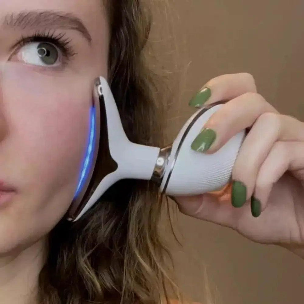 TolaSkin™ - Appareil Anti-Âge Visage & Cou | Soin LED 7 couleurs & Massage Chauffant