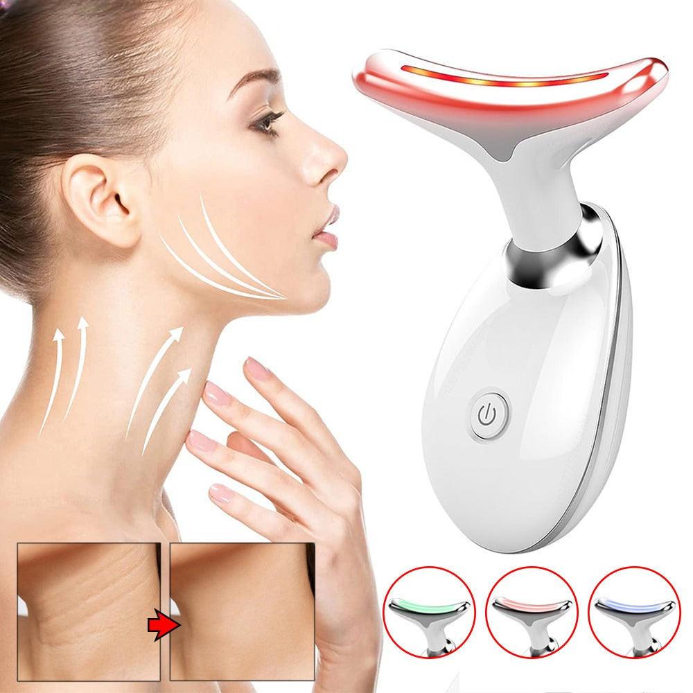 TolaSkin™ - Appareil Anti-Âge Visage & Cou | Soin LED 7 couleurs & Massage Chauffant